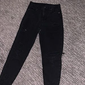Black ripped mom jeans from American Eagle
